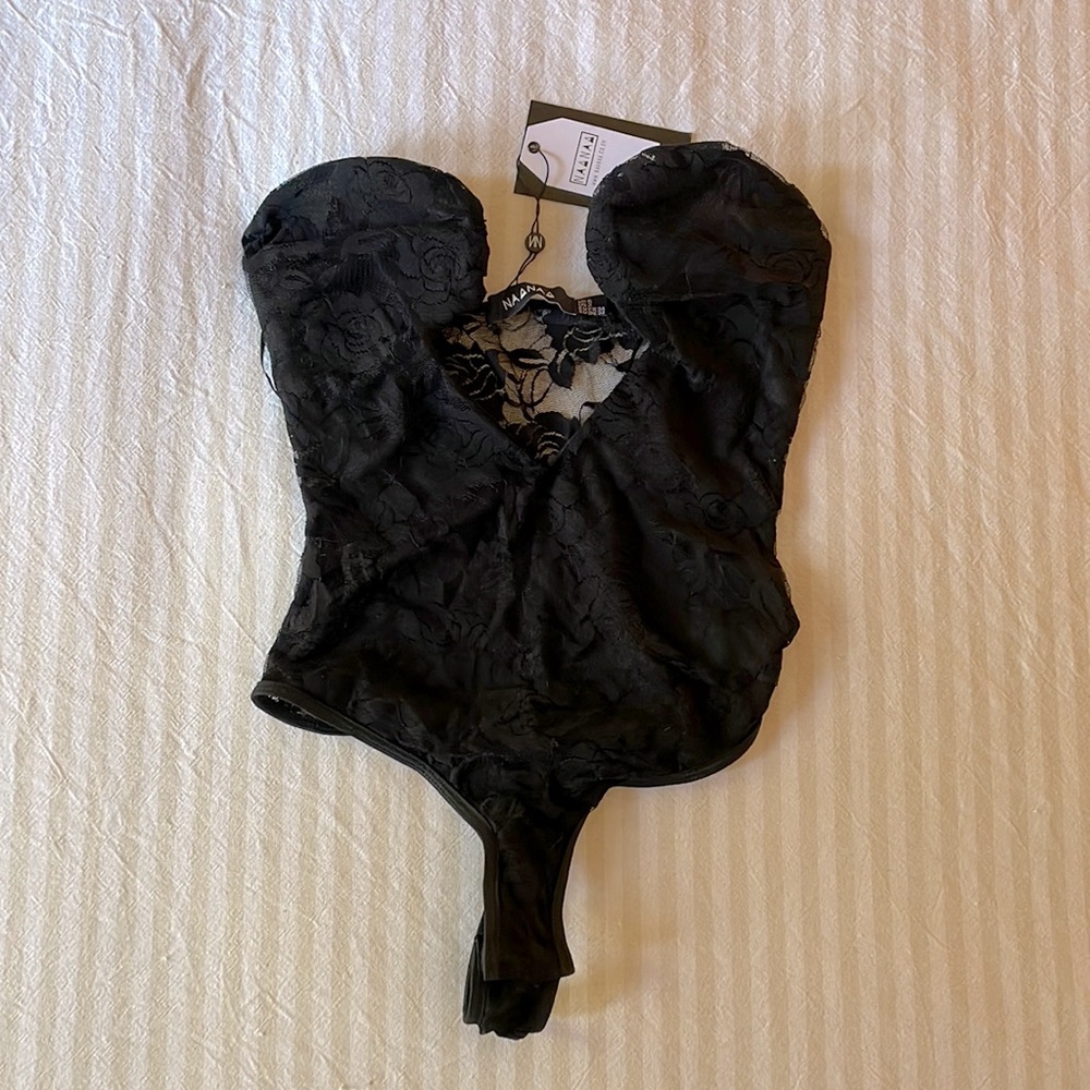 TAGS STILL ON! NAANA Black Wired Body Suit!